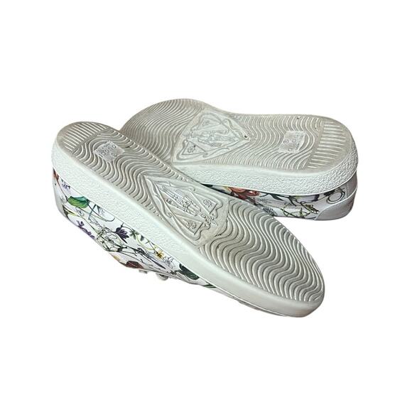 Gucci Flora Infinity Leather Low Top Sneakers Floral with Butterfly EU 38 US 8 - Picture 12 of 14